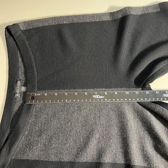 Eileen Fisher Pant Women Small Black Gray Merino Wool Colorblock Pull On Legging - Picture 9 of 13